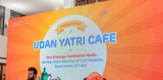 Shri Ram Mohan Naidu inaugurates Udan Yatri Café at Sardar Vallabhbhai Patel International Airport in Ahmedabad